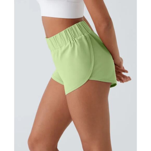 HALARA Pants - Halara High Waisted Dolphin Hem Casual Shorts 2" Green Size Small NWT